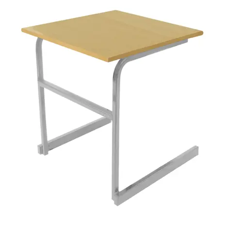 Heavy Duty Cantilever Exam Desk - Light Grey Legs - Dorset Oak